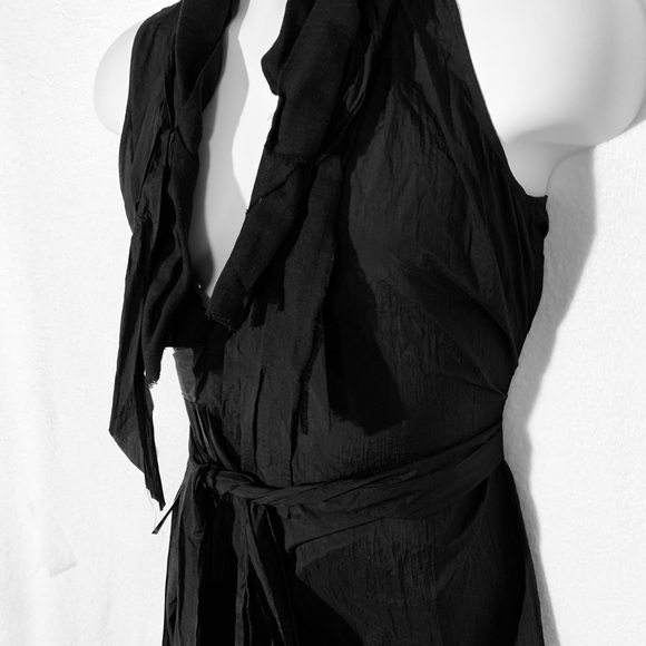 NWT Bebe Black Deconstructed Long Top with Tie SM - Picture 2 of 8